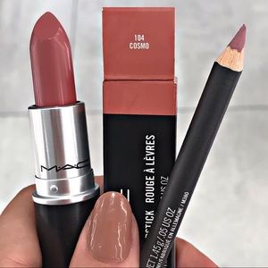 Mac Dervish lip liner and Cosmo lipstick